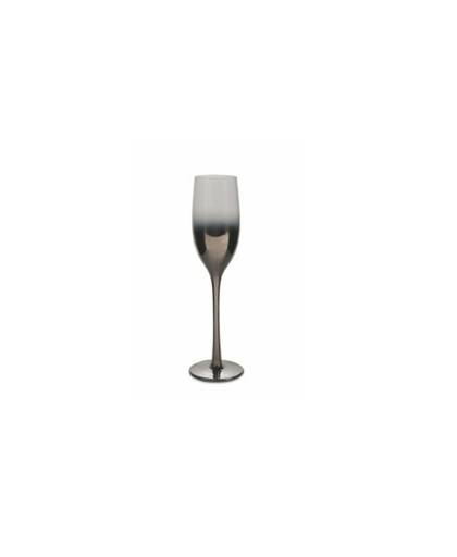 Villa d'Este Home Avenue Champagneglazen - Flutes - Zilver/Transparant - Glas - 6 stuks - 205 ml