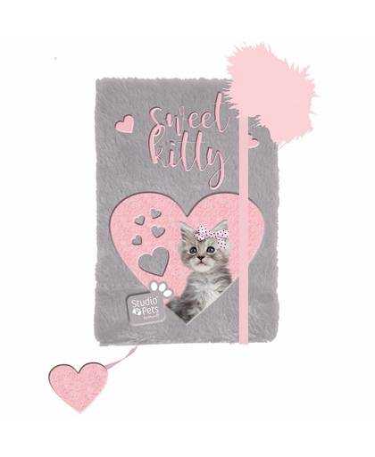 Studio Pets Sweet Kitty dagboek A5 - zonder slot - inclusief pen - pluche