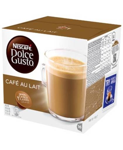 Nescafe Dolce Gusto koffiepads, Cafe au lait, pak van 16 stuks