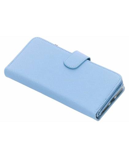 Lichtblauwe Saffiano 9 slots portemonnee hoes voor de iPhone 8 Plus/7 Plus/ 6(s) Plus