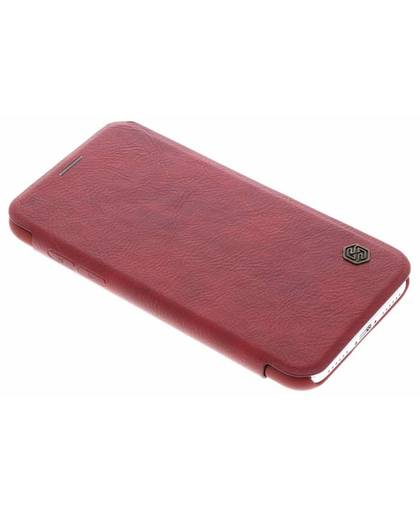 Rode Qin Leather slim booktype hoes voor de iPhone X
