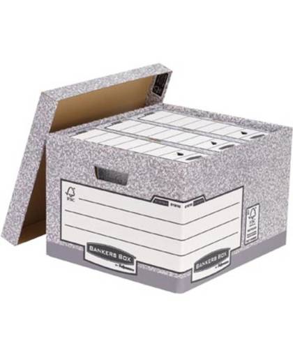 Bankers Box formaat 38 x 28,7 x 43 cm, pak van 10 stuks, grijs