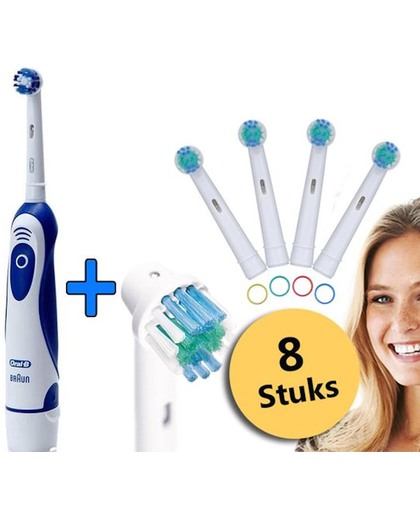 Oral-B tandenborstel - AdvancePower - elektrische tandenborstel - tandenborstel op batterij - inclusief 8 basic opzetborsteljes geschikt voor Oral-B