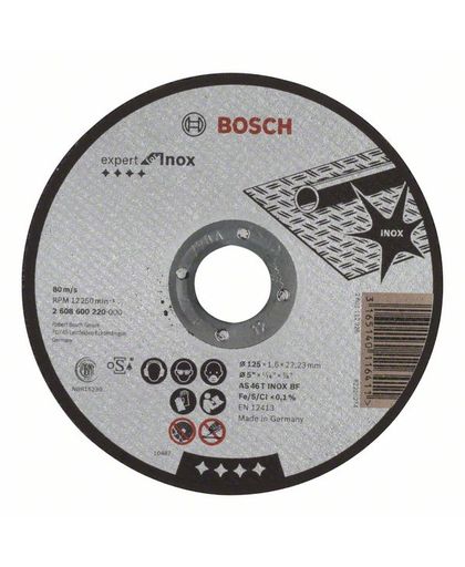 Bosch 1 disque à tronçonner inox à moyeu plat Ø125mm BOSCH 2608600220