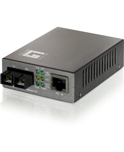 LevelOne FVT-0104TXFC 100Mbit/s Single-mode Zwart netwerk media converter