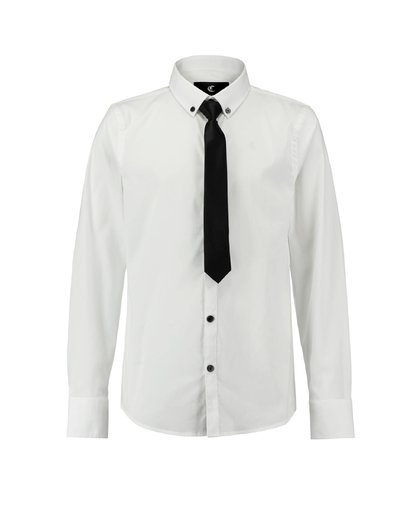 overhemd + stropdas wit