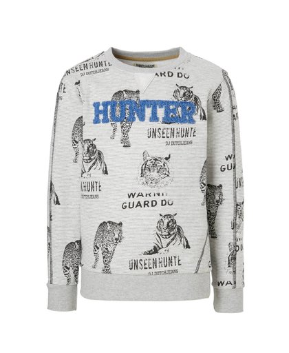 sweater met dierenprint grijs