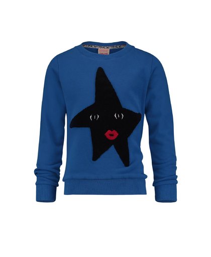 sweater Noya met ster blauw