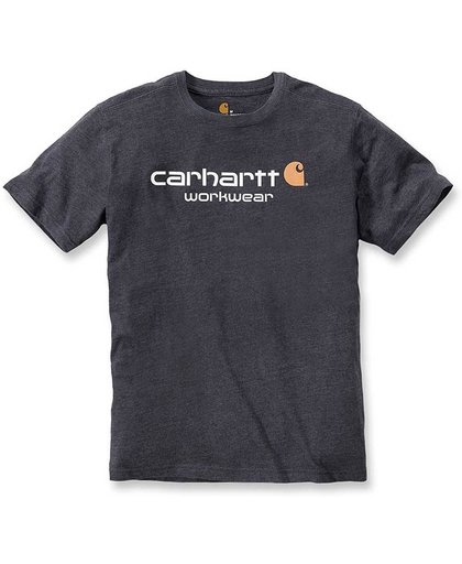 Carhartt Core Logo Carbon Heather S-S T-Shirt Heren Size : M