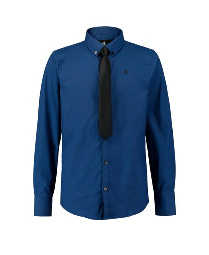 overhemd + stropdas blauw