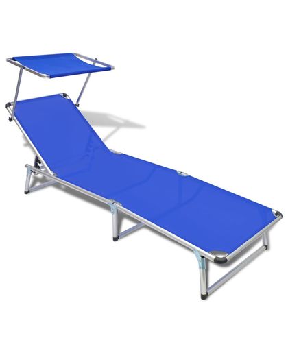 vidaxl Chaise longue avec cadre en aluminium Textilène Bleu - VIDAXL