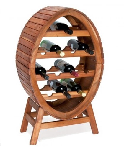 deuba Casier étagère à vin jusque 12 bouteilles look baril tonneau en bois