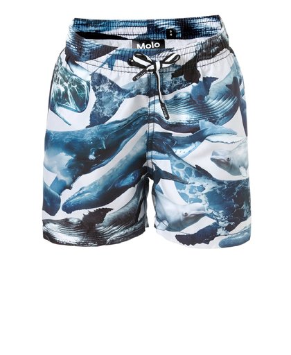zwemshort in all over print blauw