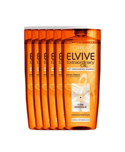 Hair Expert Elvive Extraordinary Oil kokos shampoo 250ml - multiverpakking 6 stuks