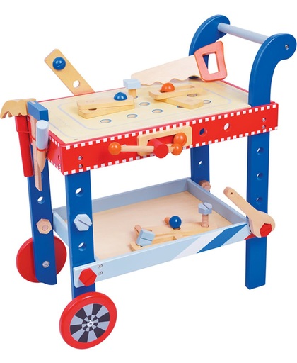 Lelin Toys - Speelgoed Gereedschapswagen - 42 delig