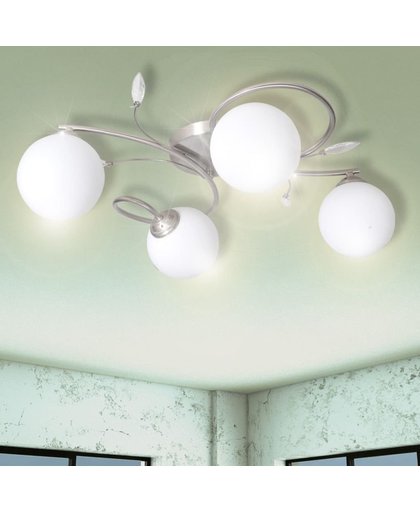 vidaxl Lampe plafond avec feuilles acryliques verres soufflés 4 ampoules G9