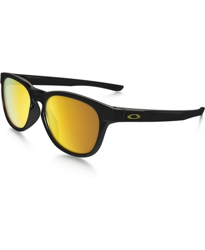 Oakley Stringer Polished Black 24K Iridium Sun Glasses Gold