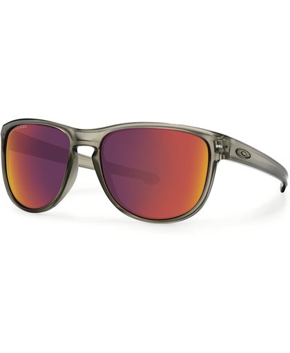 Oakley Sliver Round Iridium Polarized Sunglasses Grey/Red