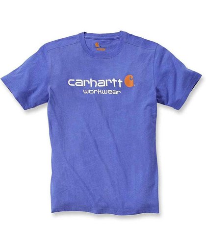 Carhartt Core Logo Tidal Blue Heather S-S T-Shirt Heren Size : M