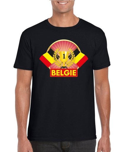 Zwart Belgie kampioen heren - Belgie supporter shirt S