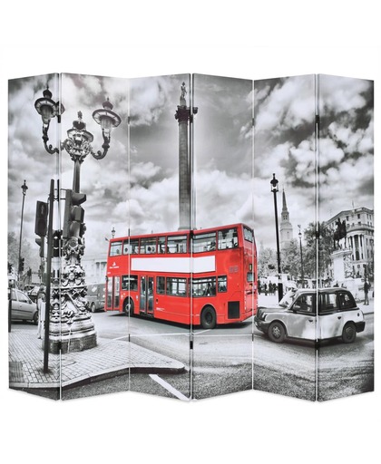 vidaxl Cloison de séparation 228 x 180 cm Bus londonien Noir et blanc - VIDAXL