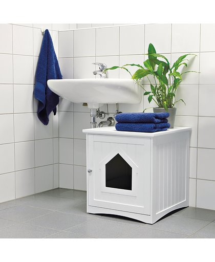 trixie Cabine de toilette - 49 x 51 x 51 cm, blanc - TRIXIE