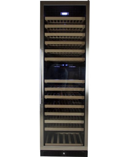 Wijnklimaatkast Premium met RVS glazen deur - 177 Flessen
