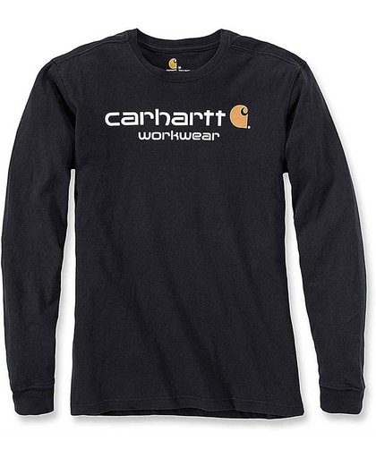 Carhartt Core Logo Black Long Sleeve T-Shirt Heren