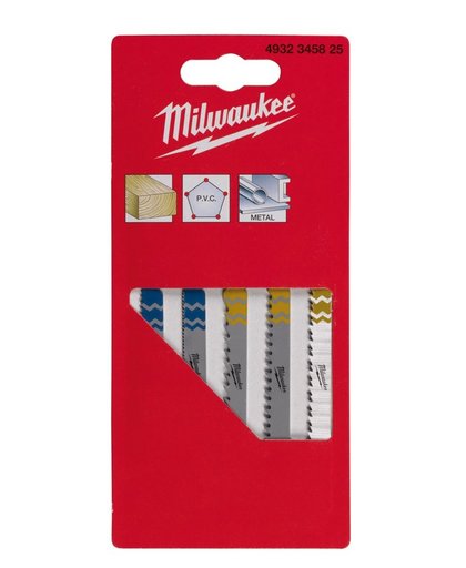 Milwaukee Pack de 5 lames scie sauteuse MILWAUKEE métal/bois/PVC 4932345825