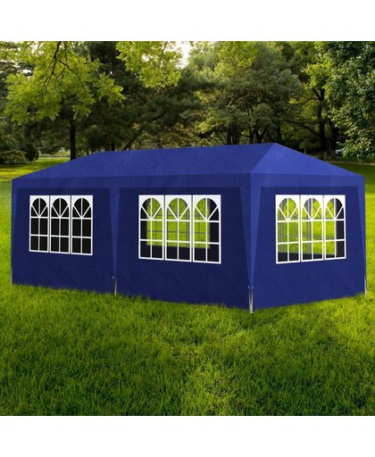vidaxl Tonnelle de jardin Tente de réception Chapiteau Bleu 3x6m - VIDAXL