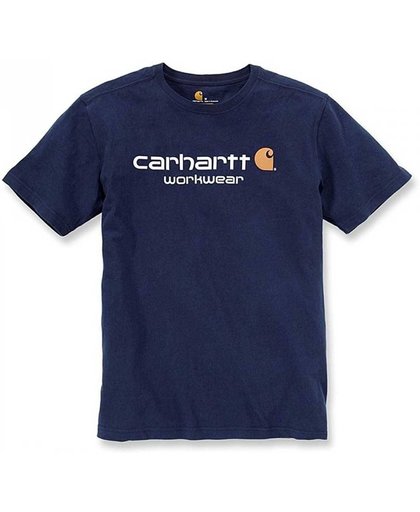 Carhartt Core Logo Navy S-S T-Shirt Heren