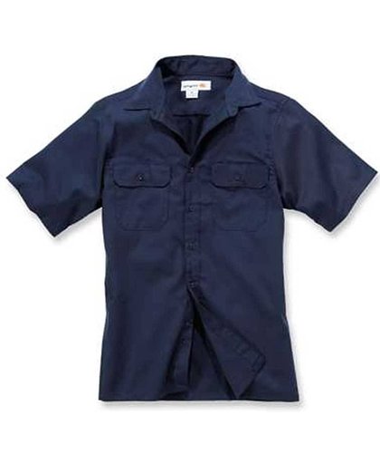 Carhartt Twill Short Sleeve Work Shirt Navy Heren