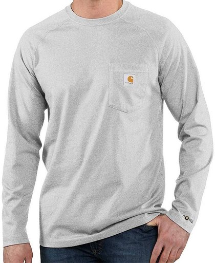 Carhartt Force Cotton L-S Heather Grey T-Shirt Heren