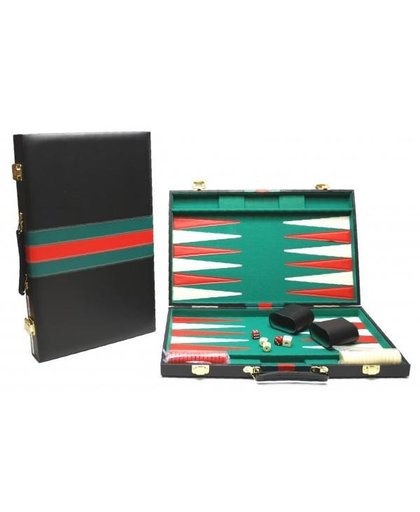 Backgammon koffer zwart 38 cm