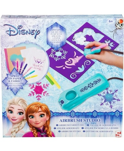 Disney Frozen Verfspuit Studio |Electronische Airbrush Station | Incl. Sjablonen / Stickers en Markers | Knutselen / Tekenen | Werkt op Batterij