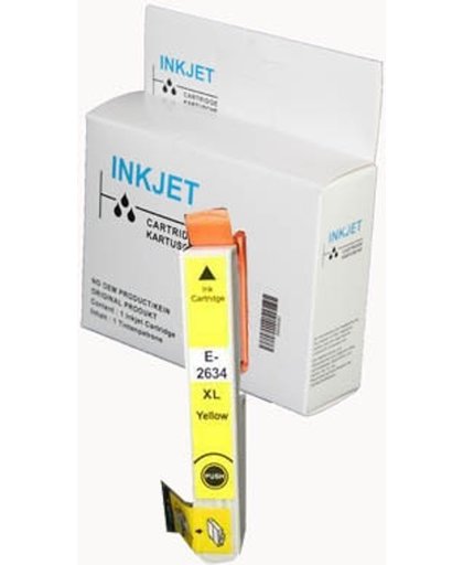 Toners-kopen.nl Epson C13T26344010 T2634 geel  alternatief - compatible inkt cartridge voor Epson 26xl geel wit Label