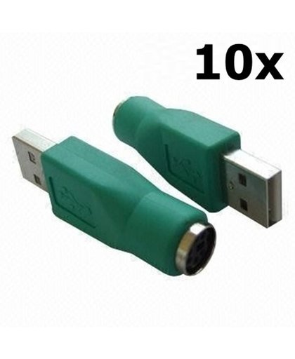 10 Stuks - USB poort voor PS2 toetsenbord of muis converter adapter