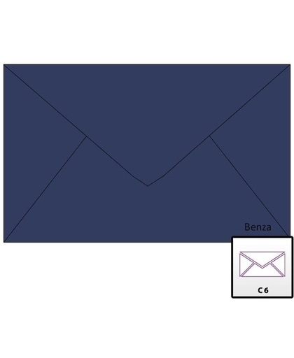 Benza Wenskaart Enveloppen - Langwerpig C6 - 16,2 x 11,4 cm - Donkerblauw - 100 stuks
