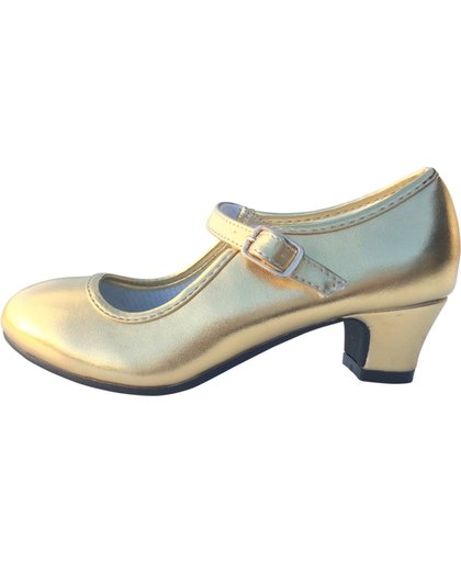 Elsa & Anna schoenen goud - Spaanse Prinsessen schoenen - maat 25 (binnenmaat 16,5 cm) bij verkleed jurk