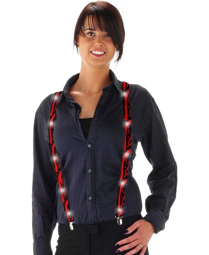 LED Suspenders Bretels - Blood - Verkleedaccessoires
