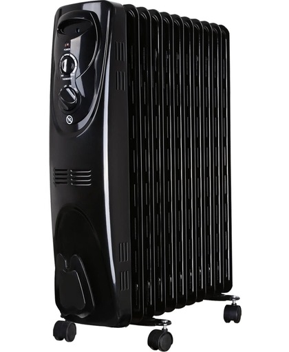 Aigostar Tummie  33JIE – Oliegevulde radiator, 2300 watt, 11 ribben - Zwart