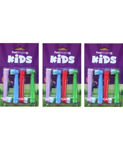 Opzetborstels voor kinderen passend op Oral-B 12 stuks / Opzetborstels voor Kids / Universele Opzetborstels geschikt voor Oral-B Stages / Universele Oral-B Stages opzetborstels