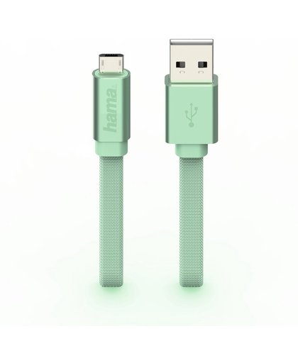 Hama Design Line 1m USB A Micro-USB B Mannelijk Mannelijk Groen USB-kabel