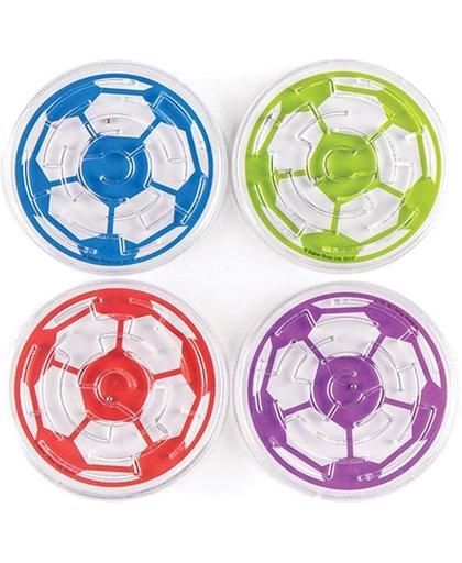 Doolhofspelletjes in de vorm van een voetbal voor kinderen – een leuk speeltje voor uitdeelzakjes voor kinderen (6 stuks per verpakking)