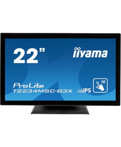 iiyama ProLite T2234MSC-B3X 21.5" 1920 x 1080Pixels Multi-touch Tafelblad Zwart touch screen-monitor