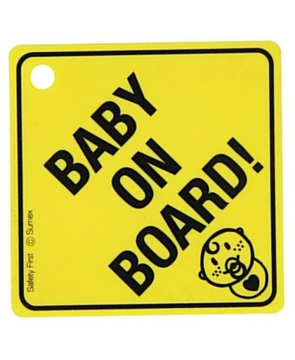 Car Plus Bordje Baby On Board! Engels 12,5 X 12,5 Cm Geel
