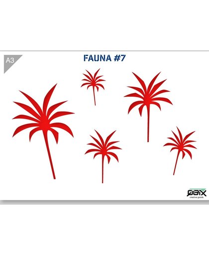 Palmbomen Sjabloon - A3 Kunststof Stencil - 42 x 29,7 cm - Eerste Palmboom is 19cm Hoog