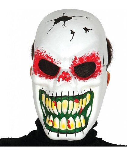 Halloween Masker Skelet Wit voorkant