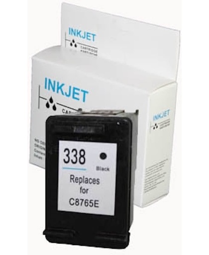 Merkloos   Inktcartridge / Alternatief voor de inkt cartridge voor Hp 338 zwart wit Label