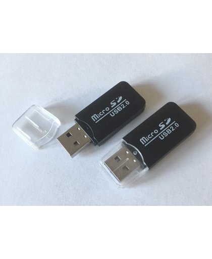 Twee stuks Micro-SD cardreader USB 2.0, zwart
